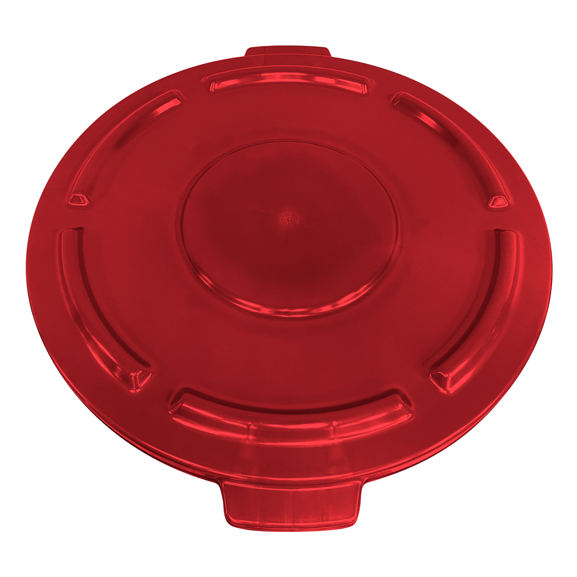 Crusader Round Heavy-duty Utility Container Lid, 22" Dia., for 32 Gallon trash can, Polyethylene, Red, NSF, Made in USA